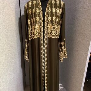 Stunning Turkish Thick Olive Kaftan